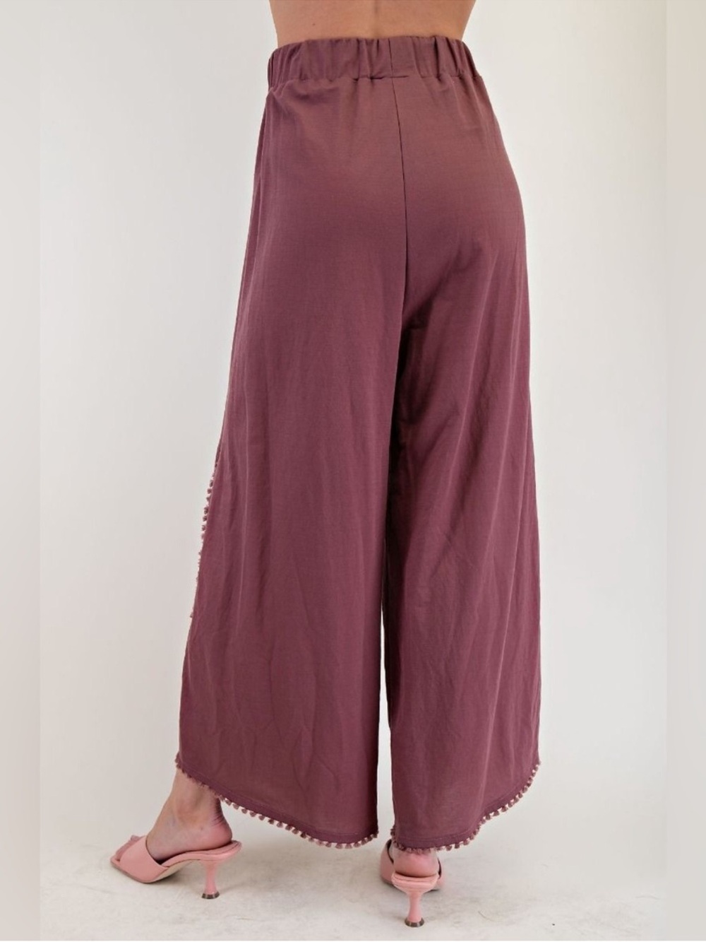 NWT Easel Faded Plum Mini Tassel Pant Size Medium - Picture 2 of 7